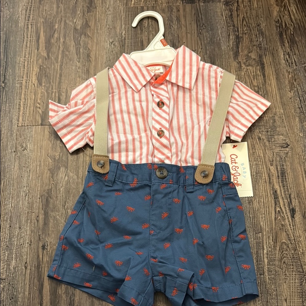 Cat & Jack Red and Blue Suspenders Set